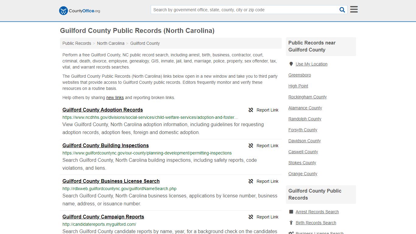 Public Records - Guilford County, NC (Business, Criminal ...